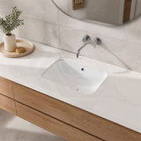 Lukka Kliff Rectangle Ceramic Under Counter Basin with Overflow 460/545/585mm - Variant Colour