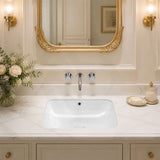 Lukka Kliff Rectangle Ceramic Under Counter Basin with Overflow 460/545/585mm - Variant Colour
