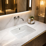 Lukka Kliff Rectangle Ceramic Under Counter Basin with Overflow 460/545/585mm - Variant Colour