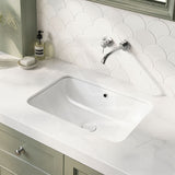 Lukka Kliff Rectangle Ceramic Under Counter Basin with Overflow 460/545/585mm - Variant Colour