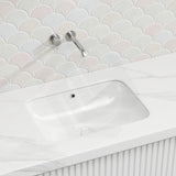 Lukka Kliff Rectangle Ceramic Under Counter Basin with Overflow 460/545/585mm - Variant Colour