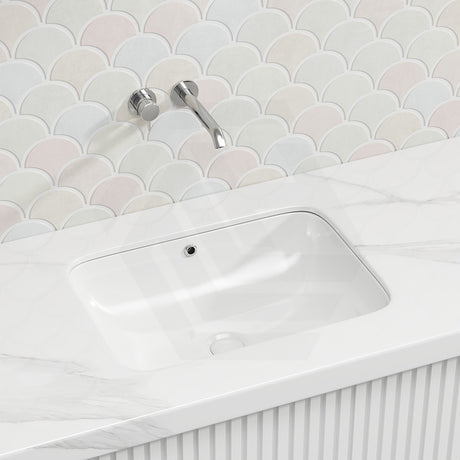 Lukka Kliff Rectangle Ceramic Under Counter Basin with Overflow 460/545/585mm - Variant Colour