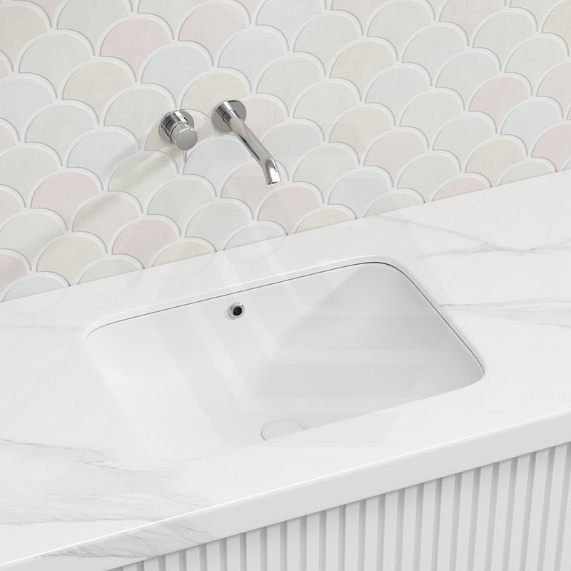 Lukka Kliff Rectangle Ceramic Under Counter Basin with Overflow 460/545/585mm - Variant Colour