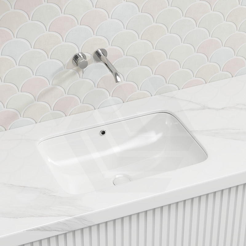 Lukka Kliff Rectangle Ceramic Under Counter Basin with Overflow 460/545/585mm - Variant Colour