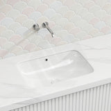 Lukka Kliff Rectangle Ceramic Under Counter Basin with Overflow 460/545/585mm - Variant Colour