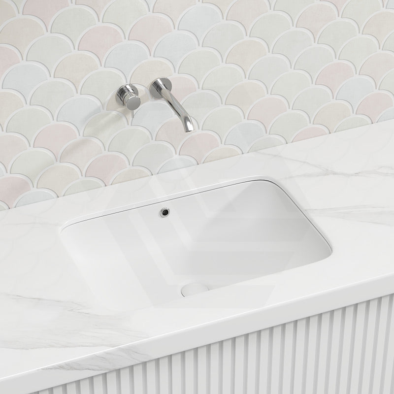 Lukka Kliff Rectangle Ceramic Under Counter Basin with Overflow 460/545/585mm - Variant Colour