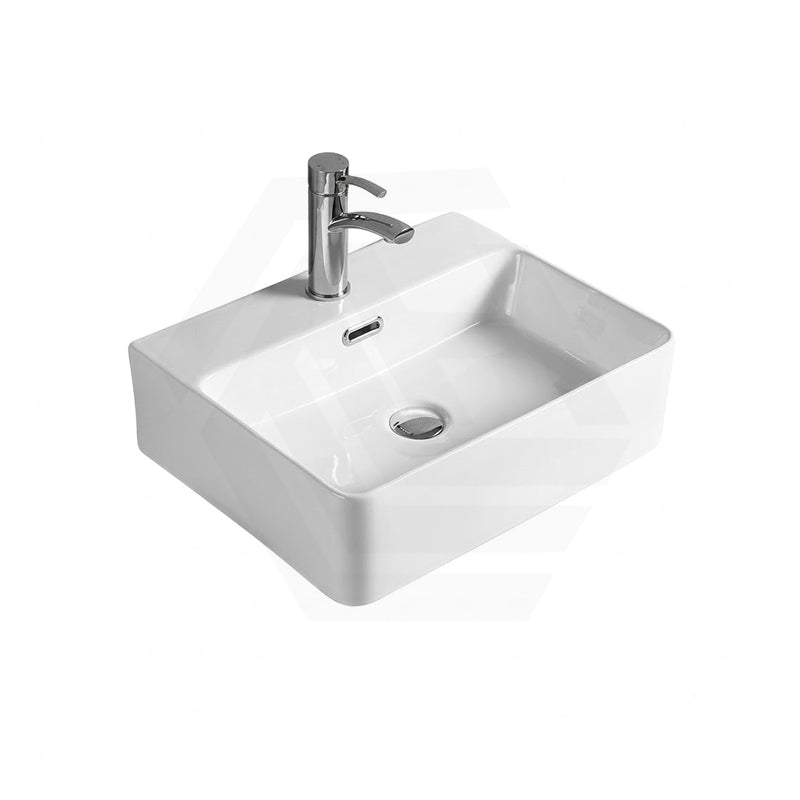 Lukka 417x427x125mm Kliff Gloss White Above Counter/Wall-hung Ceramic Basin 1 Tap Hole 