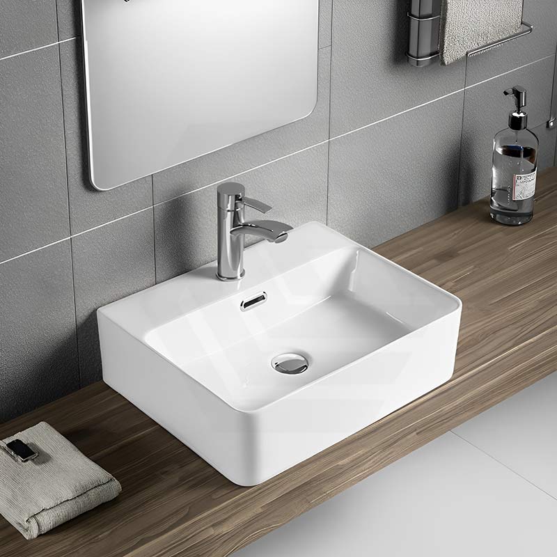 Lukka Kliff Ceramic Above Counter/Wall Hung Basin Tap Hole Available 417x427x125mm - Gloss White