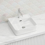 Lukka Kliff Ceramic Above Counter/Wall Hung Basin Tap Hole Available 417x427x125mm - Gloss White