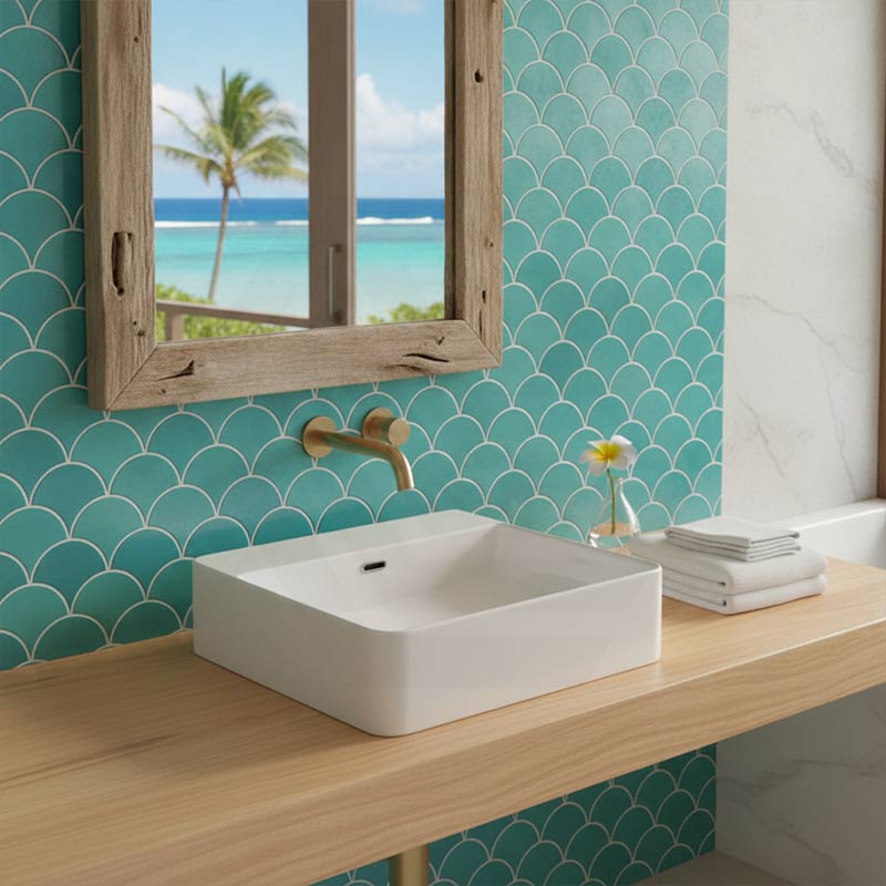 Lukka Kliff Ceramic Above Counter/Wall Hung Basin Tap Hole Available 417x427x125mm - Gloss White