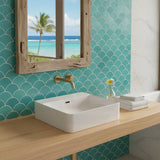 Lukka Kliff Ceramic Above Counter/Wall Hung Basin Tap Hole Available 417x427x125mm - Gloss White