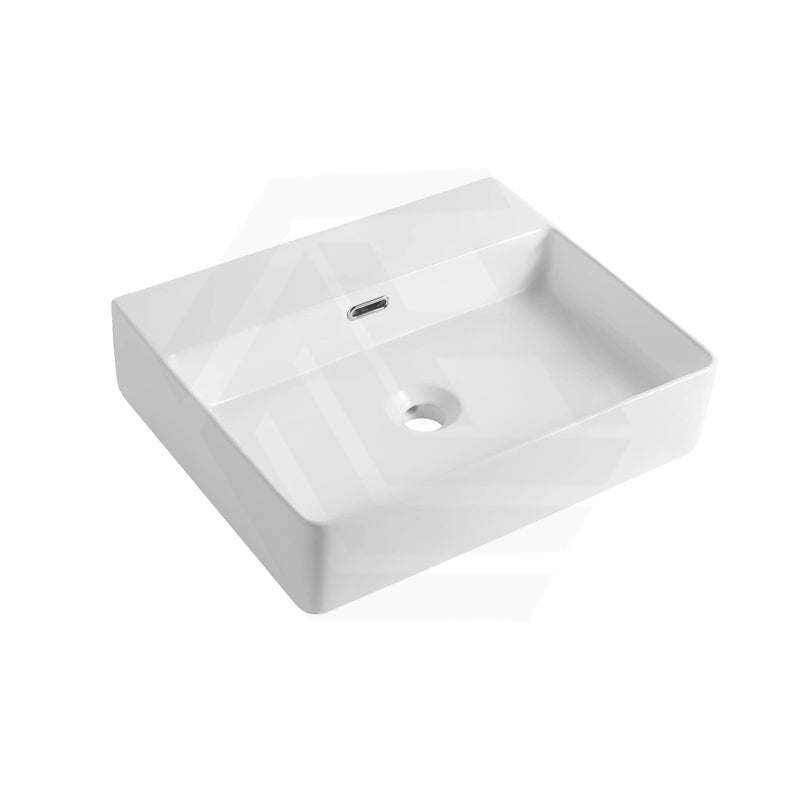 Lukka 417x427x125mm Kliff Gloss White Above Counter/Wall-hung Ceramic Basin NO Tap Hole