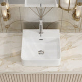Lukka Kliff Ceramic Above Counter/Wall Hung Basin Tap Hole Available 417x427x125mm - Gloss White