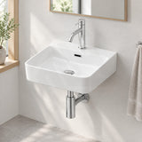 Lukka Kliff Ceramic Above Counter/Wall Hung Basin Tap Hole Available 417x427x125mm - Gloss White
