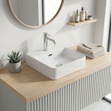 Lukka Kliff Ceramic Above Counter/Wall Hung Basin Tap Hole Available 417x427x125mm - Gloss White