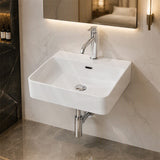 Lukka Kliff Ceramic Above Counter/Wall Hung Basin Tap Hole Available 417x427x125mm - Gloss White