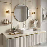 Lukka Kliff Ceramic Above Counter/Wall Hung Basin Tap Hole Available 417x427x125mm - Gloss White