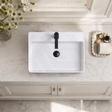 Lukka Kliff Ceramic Wall Hung/Above Counter Basin Tap Hole Available 515x425x135mm - Gloss/Matt White