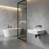 Lukka Kliff Ceramic Wall Hung/Above Counter Basin Tap Hole Available 515x425x135mm - Gloss/Matt White