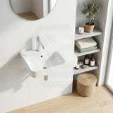 Lukka Kontura Ceramic Wall Hung Basin Left/Right Hand Bowl with Overflow 550/600mm - Gloss White