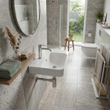 Lukka Kontura Ceramic Wall Hung Basin Left/Right Hand Bowl with Overflow 550/600mm - Gloss White