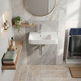 Lukka Kontura Ceramic Wall Hung Basin Left/Right Hand Bowl with Overflow 550/600mm - Gloss White