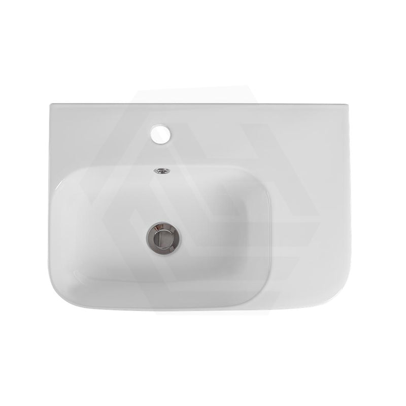 Lukka Kontura Ceramic Wall Hung Basin Left/Right Hand Bowl with Overflow 550/600mm - Gloss White