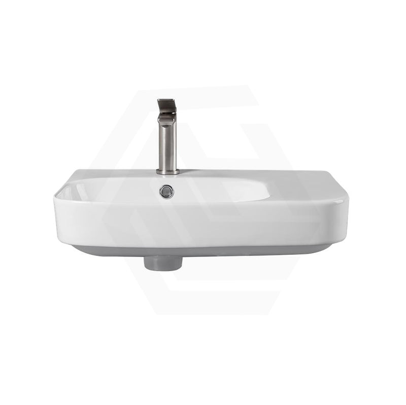 Lukka Kontura Ceramic Wall Hung Basin Left/Right Hand Bowl with Overflow 550/600mm - Gloss White