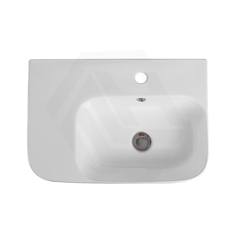 Lukka Kontura Ceramic Wall Hung Basin Left/Right Hand Bowl with Overflow 550/600mm - Gloss White