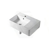 Lukka Kliff 613x415x155mm Ceramic Wall Hung/Above Counter Basin Left/Right Hand Bowl with Overflow Gloss White