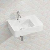 Lukka Kliff Ceramic Wall Hung/Above Counter Basin Left/Right Hand Bowl with Overflow 613x415x155mm - Gloss White