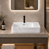 Lukka Kliff Ceramic Wall Hung/Above Counter Basin Left/Right Hand Bowl with Overflow 613x415x155mm - Gloss White