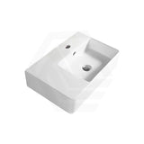 Lukka Kliff 613x415x155mm Ceramic Wall Hung/Above Counter Basin Left/Right Hand Bowl with Overflow Gloss White