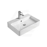 Lukka Kliff 710x425x135mm Ceramic Gloss White Above Counter/Wall Hung Basin with Overflow