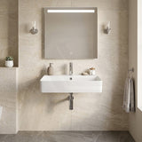 Lukka Kliff Ceramic Above Counter/Wall Hung Basin with Overflow 710x425x135mm - Gloss White