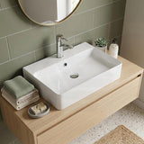 Lukka Kliff Ceramic Above Counter/Wall Hung Basin with Overflow 710x425x135mm - Gloss White