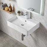Lukka Kliff Ceramic Above Counter/Wall Hung Basin with Overflow 710x425x135mm - Gloss White