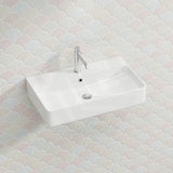Lukka Kliff Ceramic Above Counter/Wall Hung Basin with Overflow 710x425x135mm - Gloss White