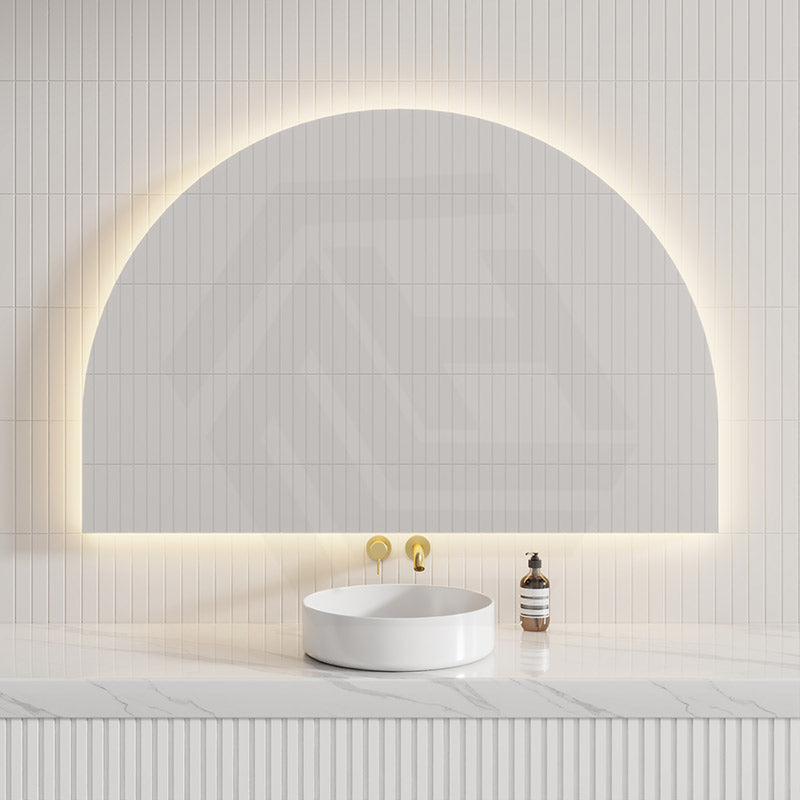 1200/1500mm Lukka Arco Half Moon Pencil Edge Backlit LED Mirror Touchless Sensor Vertical or Horizontal