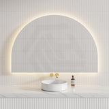 1200/1500mm Lukka Arco Half Moon Pencil Edge Backlit LED Mirror Touchless Sensor Vertical or Horizontal