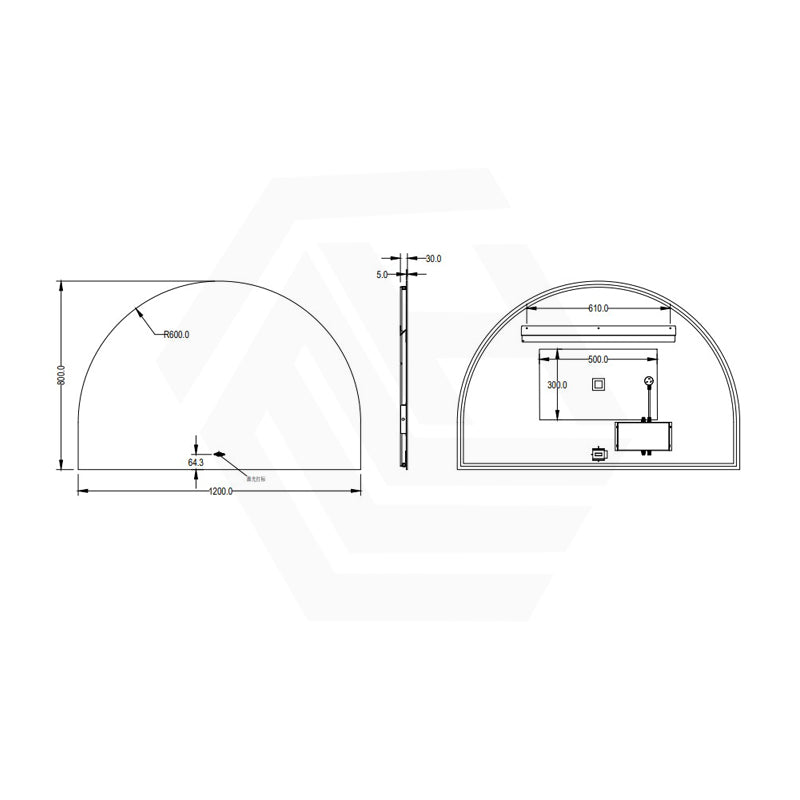 1200/1500mm Lukka Arco LED Mirror Touchless Sensor - MyHomeware