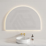 1200/1500mm Lukka Arco Half Moon Pencil Edge Backlit LED Mirror Touchless Sensor Vertical or Horizontal