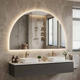 1200/1500mm Lukka Arco Half Moon Pencil Edge Backlit LED Mirror Touchless Sensor Vertical or Horizontal