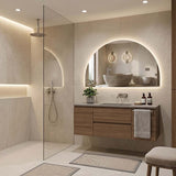 1200/1500mm Lukka Arco Half Moon Pencil Edge Backlit LED Mirror Touchless Sensor Vertical or Horizontal