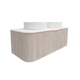 Lukka Agena 600-1800mm Costal Oak Fluted Wood Grain Wall Hung Vanity with Multi-colour handle and with/without Top
