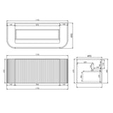 600-1800mm Lukka Agena Matt White/Black Wall Hung Bathroom Fluted PVC Vanity with Soft Closing Drawers Curve Edge