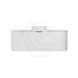 600-1800mm Lukka Agena Matt White/Black Wall Hung Bathroom Fluted PVC Vanity with Soft Closing Drawers Curve Edge