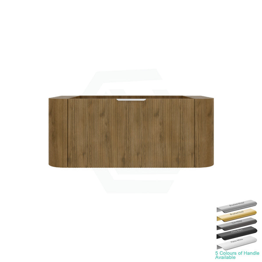 Lukka Agena 600-1800mm Costal Oak Fluted Wood Grain Wall Hung Vanity with Multi-colour handle and with/without Top
