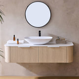 Lukka Agena 600-1800mm Costal Oak Fluted Wood Grain Wall Hung Vanity with Multi-colour handle and with/without Top