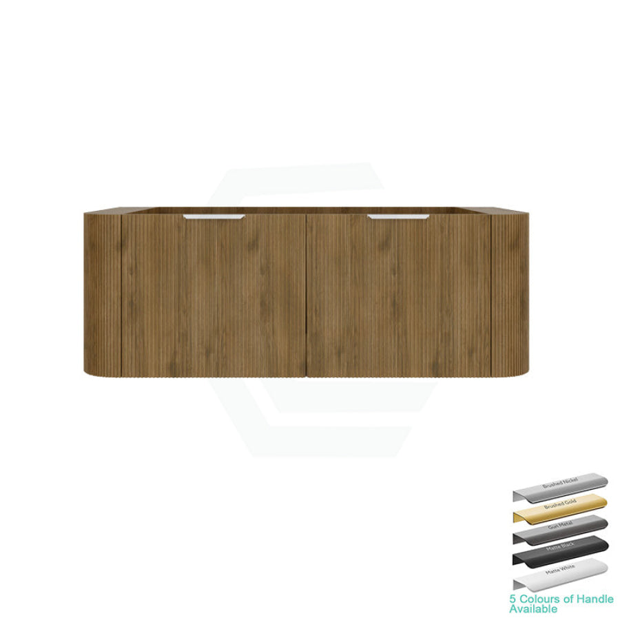 Lukka Agena 600-1800mm Costal Oak Fluted Wood Grain Wall Hung Vanity with Multi-colour handle and with/without Top